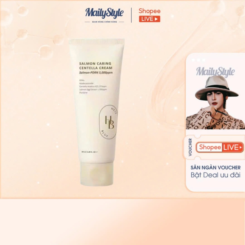 M69_ Kem dưỡng ẩm & làm dịu Centella Salmon PDRN HEVEBLUE 100ml