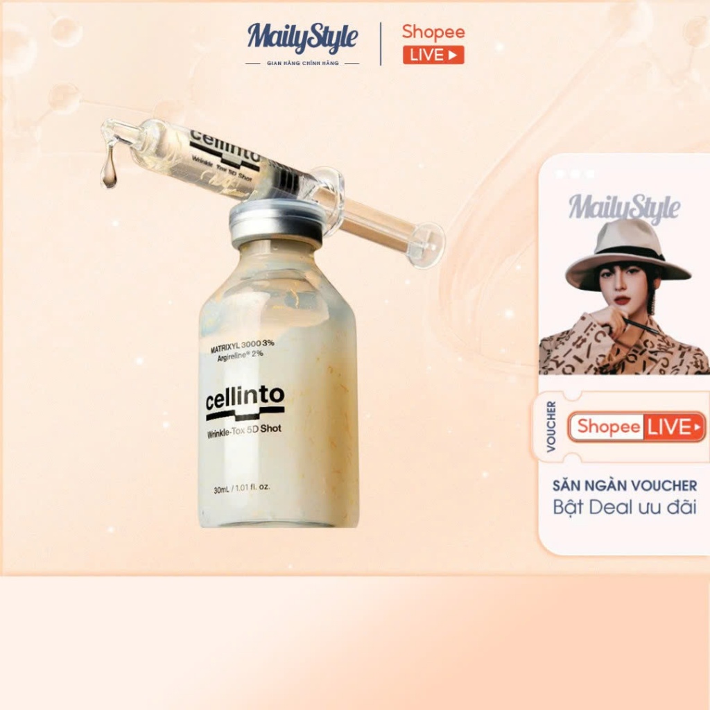 M71_Tinh chất chống già làm trắng giảm nhăn Cellinto Wrinkle Tox 5D Shot MATRIXYL™ 3000 3% + Argireline® 2% giá tốt