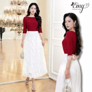 Váy Thiết Kế EMY Thời Trang Cao Cấp V7598 Vải Ren Cao Cấp Sang Chảnh Đi Tiệc