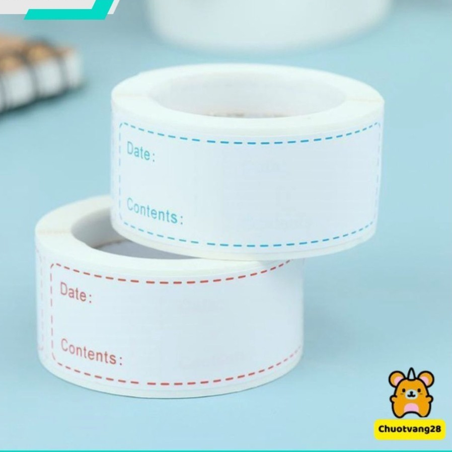 Cuộn 125 Nhãn Dán Ghi Thông Tin Ngày Tháng Giúp Bảo Quản Thực Phẩm Cho Nhà Bếp