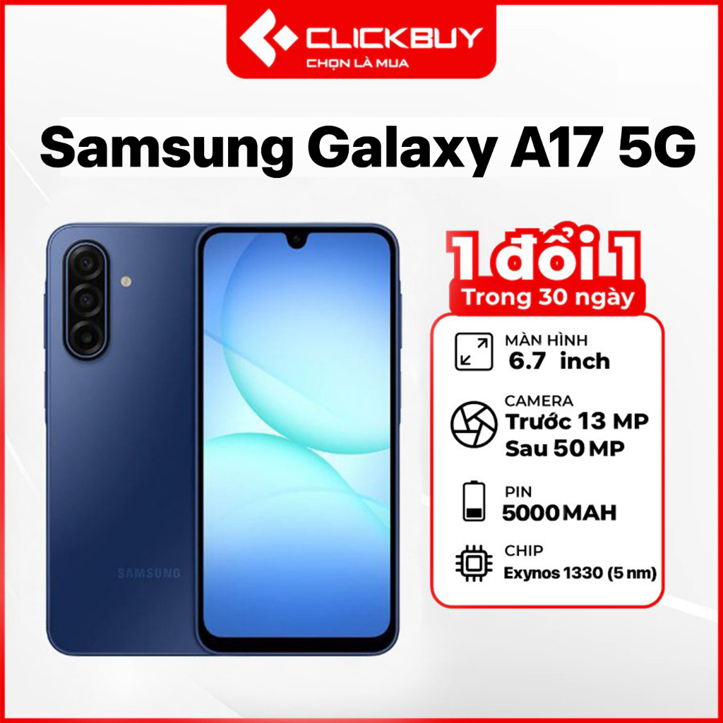 Điện Thoại Samsung Galaxy A17 5G 8GB/128GB Chính Hãng Chip Exynos 1330 Pin 5000mah