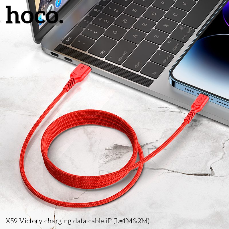 🔌 Cáp Sạc Nhanh USB - Light cho iP – Dài 2m, Bọc Dù Siêu Bền, Truyền Dữ Liệu Ổn Định, Hoco X59 / X89