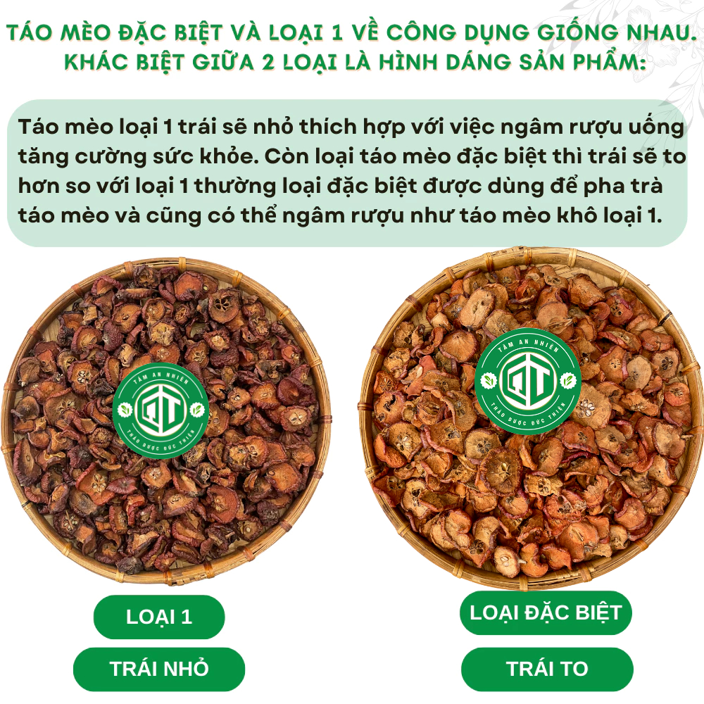 500g Sơn Tra (Táo Mèo Khô) Thái Lát, Quả Sơn Tra Bổ Thận Tráng Dương, Giúp Hạ Mỡ Máu, Giam Cân