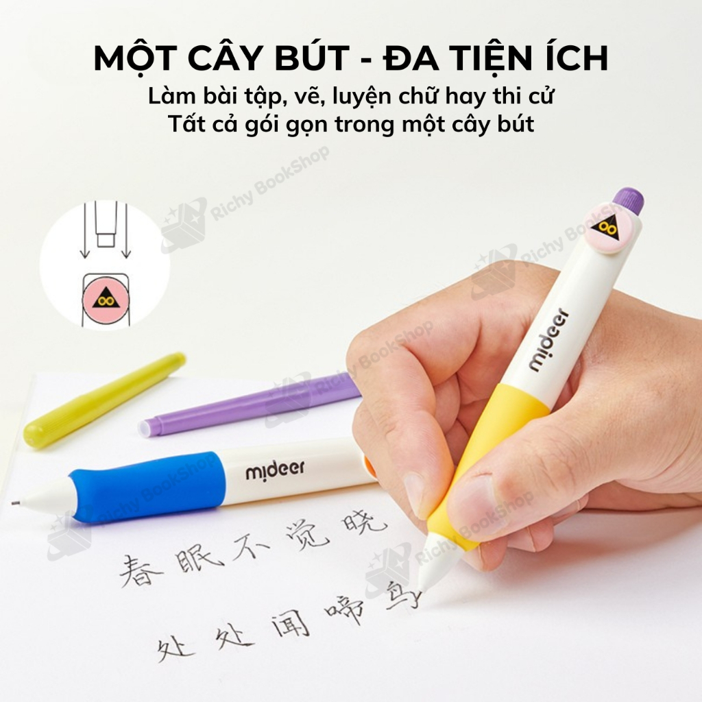 Bút chì kim Mideer bút chì bấm kèm ngòi chì Capsule Automatic Pencil