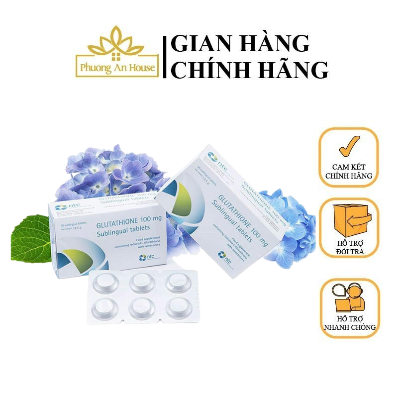 Thực phẩm bảo vệ sức khỏe viên nén đặt dưới lưỡi Glutathione 100mg