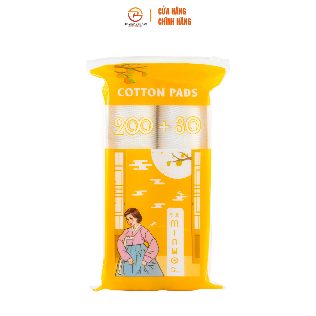 [Combo 3 Gói] Bông Tẩy Trang Minho 230 Miếng - Mềm Mịn, Không Xơ Bông