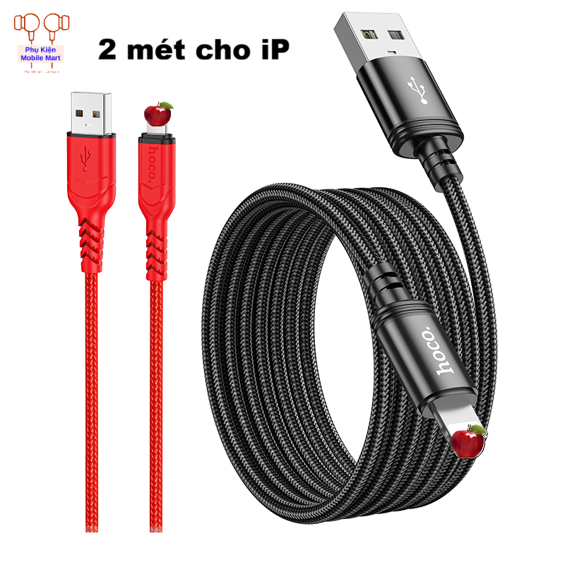 🔌 Cáp Sạc Nhanh USB - Light cho iP – Dài 2m, Bọc Dù Siêu Bền, Truyền Dữ Liệu Ổn Định, Hoco X59 / X89