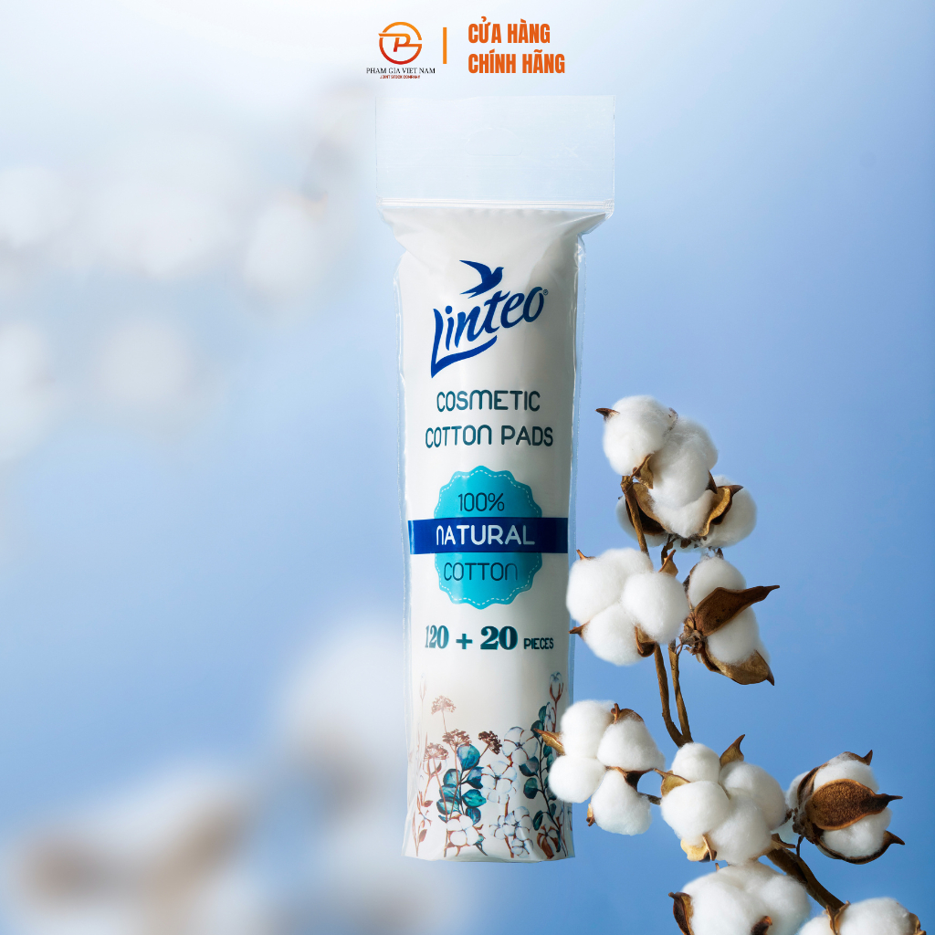 Bông Tẩy Trang Linteo 140 Miếng – Cotton Mềm Mịn, Không Xơ Bông, Làm Sạch Trang Điểm Cho Da Nhạy Cảm