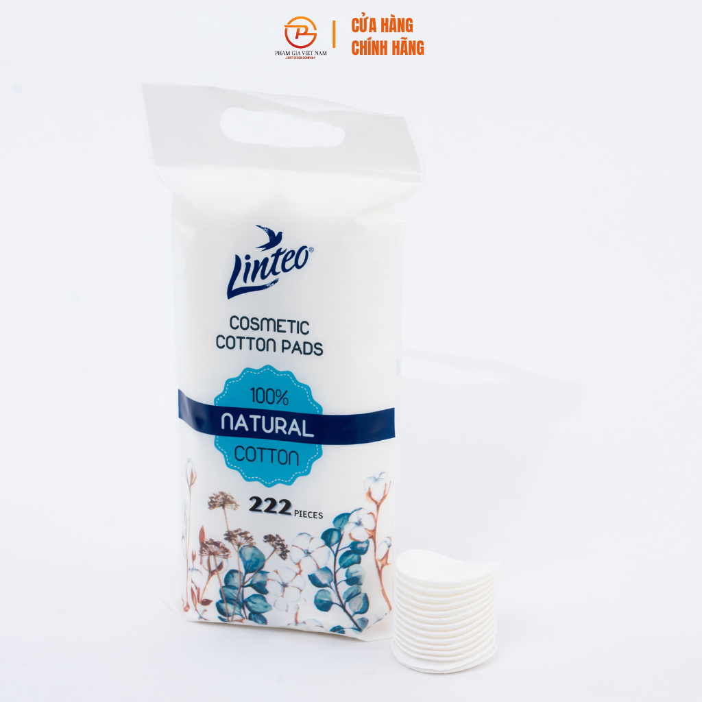 [Combo 5 Gói] Bông Tẩy Trang Linteo 222 Miếng – Cotton Mềm Mịn, Không Xơ Bông, Làm Sạch Trang Điểm Cho Da Nhạy Cảm