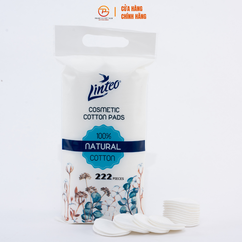 Bông Tẩy Trang Linteo 222 Miếng – Cotton Mềm Mịn, Không Xơ Bông, Làm Sạch Trang Điểm Cho Da Nhạy Cảm
