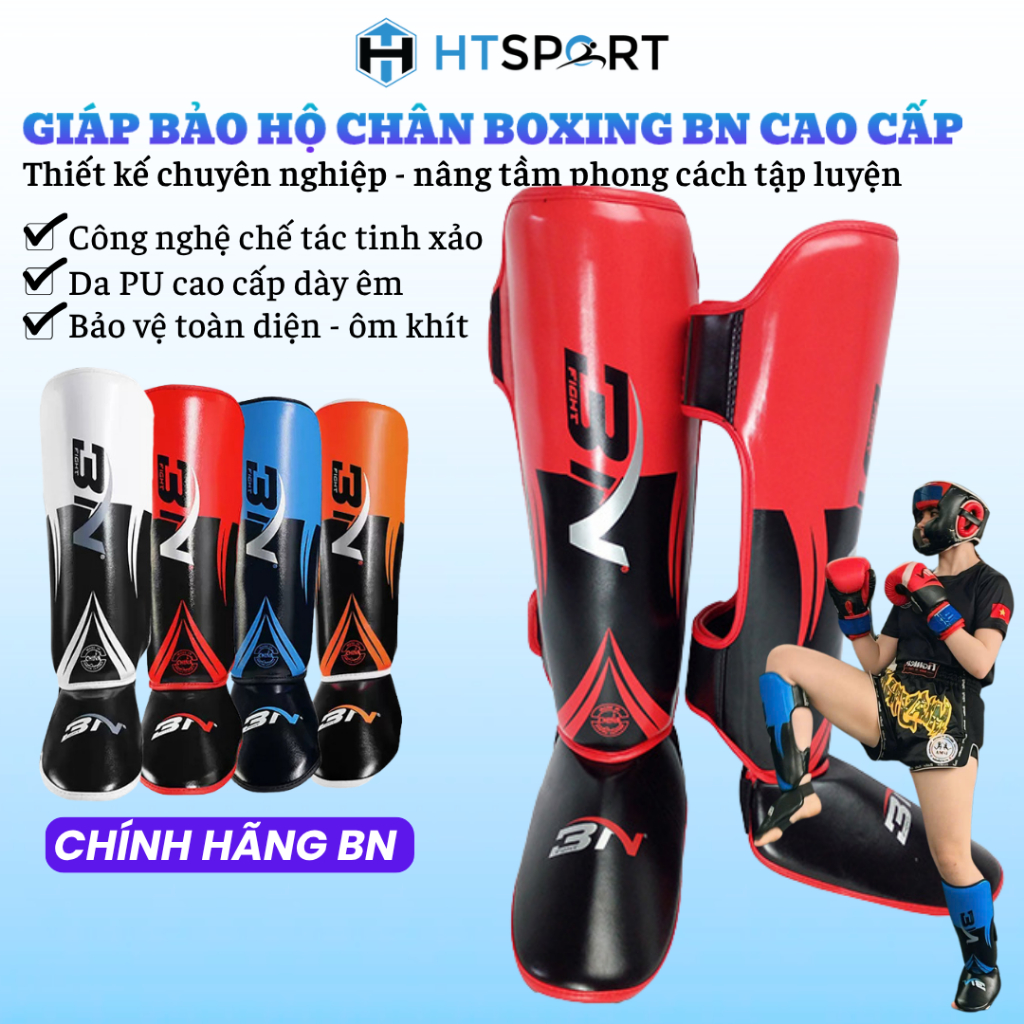 Giáp Bảo Hộ Chân Boxing, Khiên BN Muay Thái Đấm Bốc Quyền Anh Bảo Vệ Chân BN Shin Guards Chính Hãng (1 Đôi)