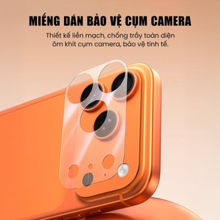 Miếng Dán Bảo Vệ Đế Camera iPhone 17 Pro Max PET Nhám KUZOOM Kèm Khung Dán