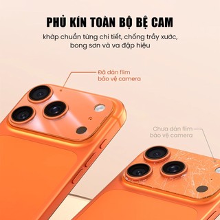 Miếng Dán Bảo Vệ Đế Camera iPhone 17 Pro Max PET Nhám KUZOOM Kèm Khung Dán