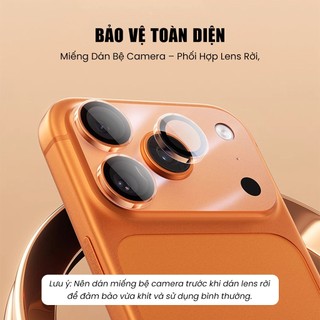 Miếng Dán Bảo Vệ Đế Camera iPhone 17 Pro Max PET Nhám KUZOOM Kèm Khung Dán