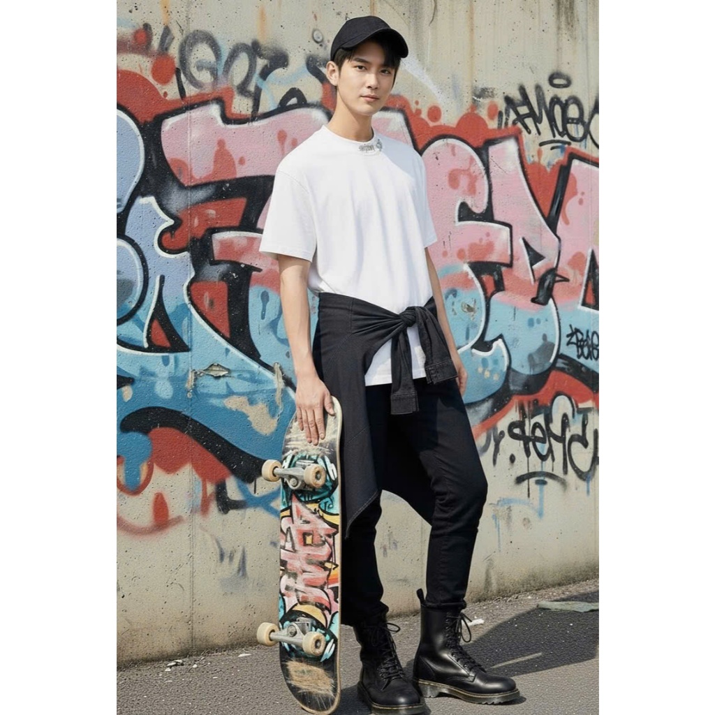 Áo thun Stee Cổ tròn K NECK II SATOXY mix khoen ICVCVNI Unisex Cotton