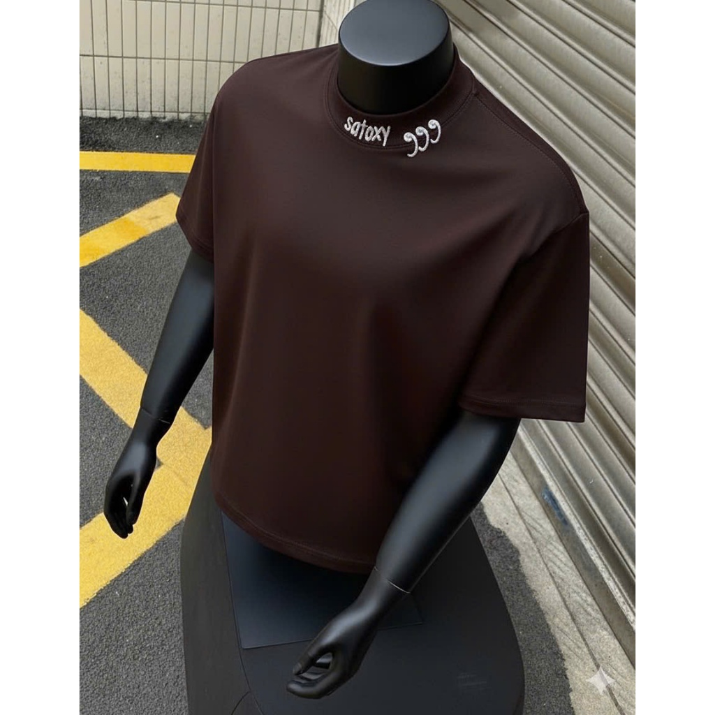 Áo thun Stee Cổ tròn K NECK II SATOXY mix khoen ICVCVNI Unisex Cotton