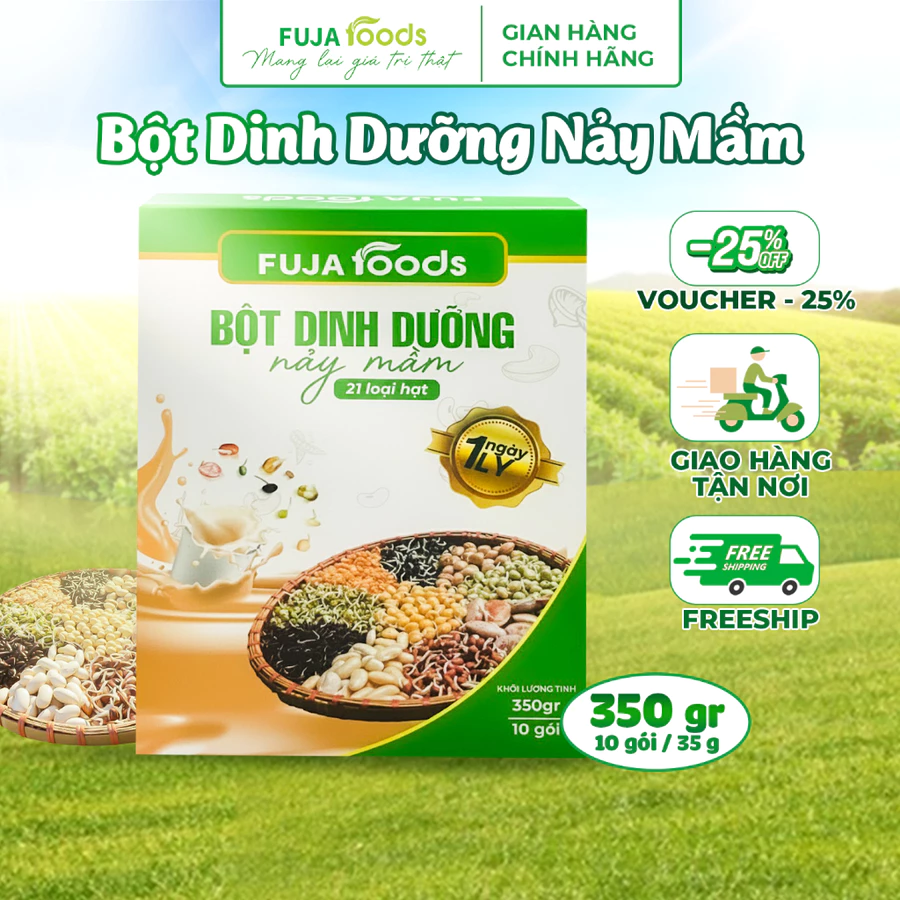 Bột Dinh Dưỡng Nảy Mầm FUJA FOODS – Ngũ Cốc Mầm Giàu Đạm Thực Vật, Dễ Hấp Thu, Dinh Dưỡng, Tiện Lợ