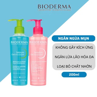 Gel rửa mặt tạo bọt, không chứa xà phòng Bioderma Sebium Gel Moussant 200ml