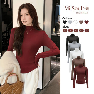 Áo Thun Dài Tay Cổ 3 Phân Basic BigSize MiSoul, Áo Thun Cotton Cổ Lửng Dáng Ôm Body Dài Tay Thu Đông 488