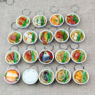 Móc Khoá Hình CHÉN CHÈ, Tô Mì Tô Sứ Xanh Trắng Dễ Thương - Móc Khoá Hình Tô Thực Phẩm Mini Siêu Cute 4cm