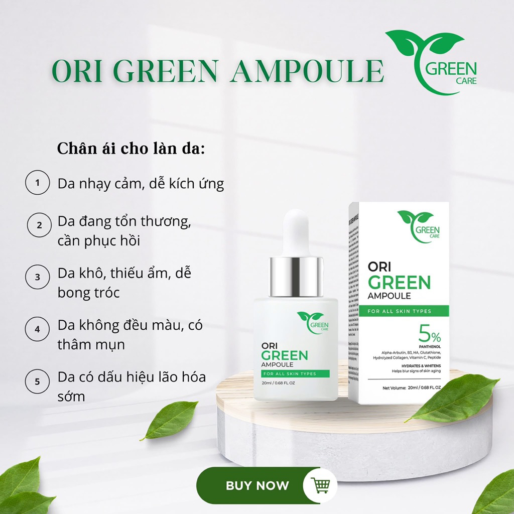 [Mua 2 tặng 1] Tinh chất cấp ẩm, phục hồi, dưỡng trắng da_ORI GREEN AMPOULE