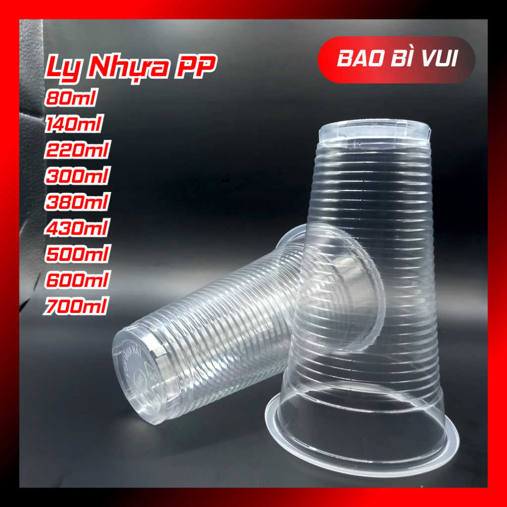 [50] Ly nhựa PP dùng 1 lần tiện dụng nhiều size, ly dùng thử- BAO BÌ VUI