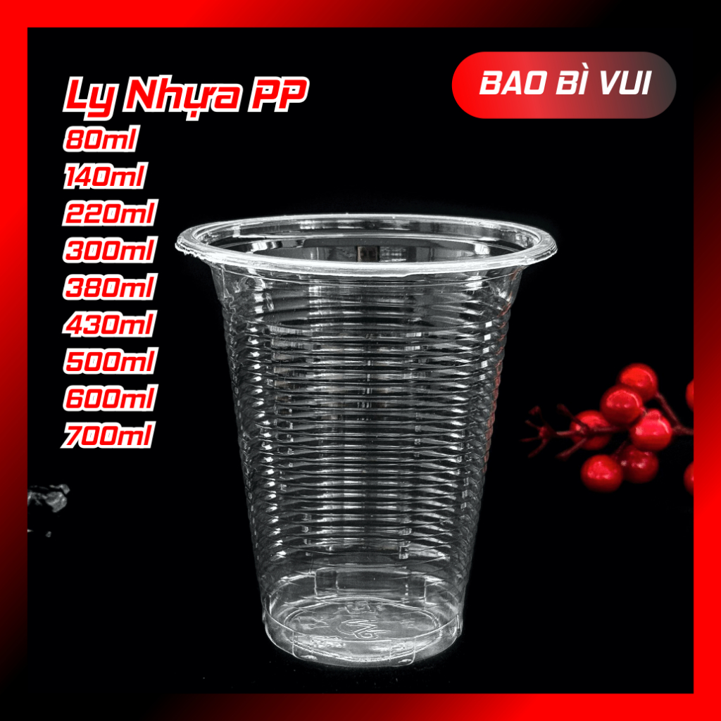 [50] Ly nhựa PP dùng 1 lần tiện dụng nhiều size, ly dùng thử- BAO BÌ VUI