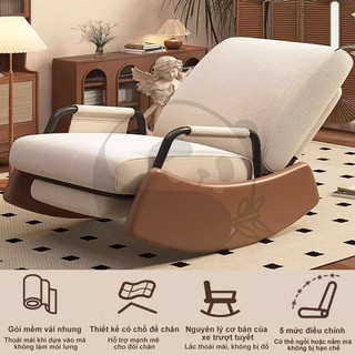 PANDA ghế bập bênh thư giãn hiện đại có bàn đạp gấp gọn phù hợp phòng khách dọc sách làm việc