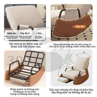 PANDA ghế bập bênh thư giãn hiện đại có bàn đạp gấp gọn phù hợp phòng khách dọc sách làm việc