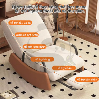 PANDA ghế bập bênh thư giãn hiện đại có bàn đạp gấp gọn phù hợp phòng khách dọc sách làm việc