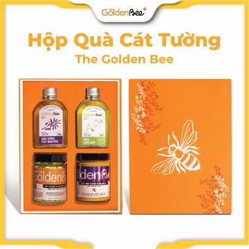 Hộp Quà Cát Tường The Golden Bee 1 hũ viên tinh nghệ 120g+1 hũ nghệ nano 250g+1hũ mật ong đơn kim 150g+1 mật tây nguyên