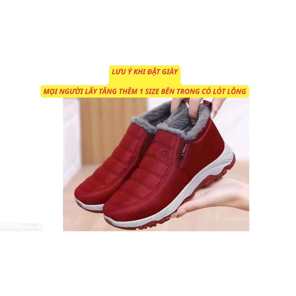 Giày Sneaker Lót Lông Cừu Quảng Châu  Giữ Ấm Chống Lạnh Đi Tuyết Size 36–41 Nam Nữ