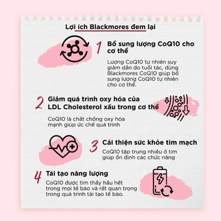 Viên uống bổ tim hỗ trợ sức khỏe Blackmores CoQ10 150mg lọ 30 viên