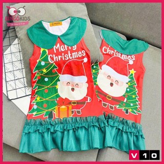Váy bé gái noel, giáng sinh chất thun lạnh Ann's Kids in 3D họa tiết đáng yêu