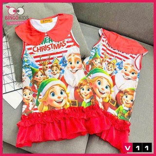 Váy bé gái noel, giáng sinh chất thun lạnh Ann's Kids in 3D họa tiết đáng yêu