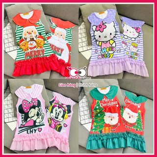 Váy bé gái noel, giáng sinh chất thun lạnh Ann's Kids in 3D họa tiết đáng yêu