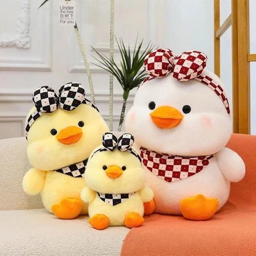 Gấu Bông Gà Vịt Vàng Đeo Yếm Caro - Thú Nhồi Bông Vịt Quà Tặng Đồ Chơi Gấu Bông Ôm Ngủ Cao Cấp Gấu Bông Hama