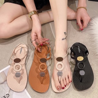 Giày Sandal xỏ ngón nữ chất liệu EVA êm ái xỏ ngón hoạ tiết basic đi biển đi học thoải mái phù hợp thời trang nữ