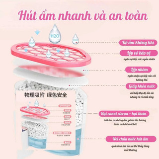 Hộp hút ẩm khử mùi than hoạt tính hương hoa thơm mát, phòng vệ sinh, tủ quần áo, chống ẩm mốc