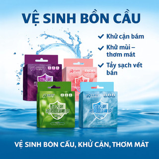 Viên thả tẩy bồn cầu hương thơm dịu dàng, khử mùi toilet tự động làm sạch vết bẩm mảng bám