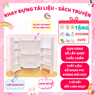 Mã 5 Kệ Góc Để Bàn Đa Năng dùng cho Ký Túc Xá Sinh Viên, Văn Phòng Phẩm, Mỹ Phẩm, Bàn Làm Việc, Kệ Sách Lưu Trữ Tam Giác