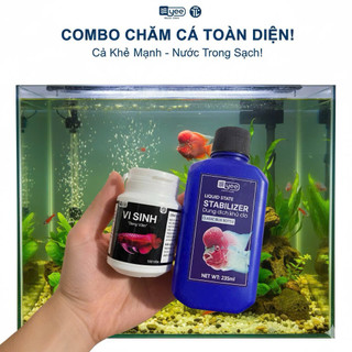 COMBO CHĂM CÁ TOÀN DIỆN - Cá khoẻ mạnh, nước trong sạch,trị nấm an toàn cho cá Với Combo Chăm Sóc….