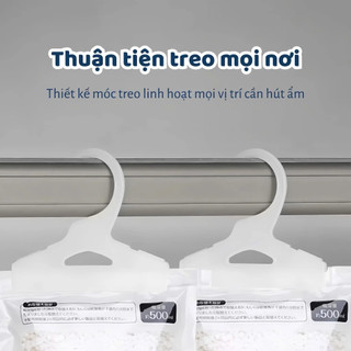 Túi Hút Ẩm Khử Mùi Có Móc Treo 2 Ngăn Siêu Hút Ẩm, Bịch Hút Ẩm Chống Mốc 500ml Chống Nồm Mốc