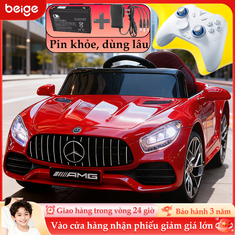 Xe điện cho bé,có điều khiển từ xa, kèm sạc pin,nếu xảy ra sự cố,0-3 tuổi(1 chỗ ngồi)