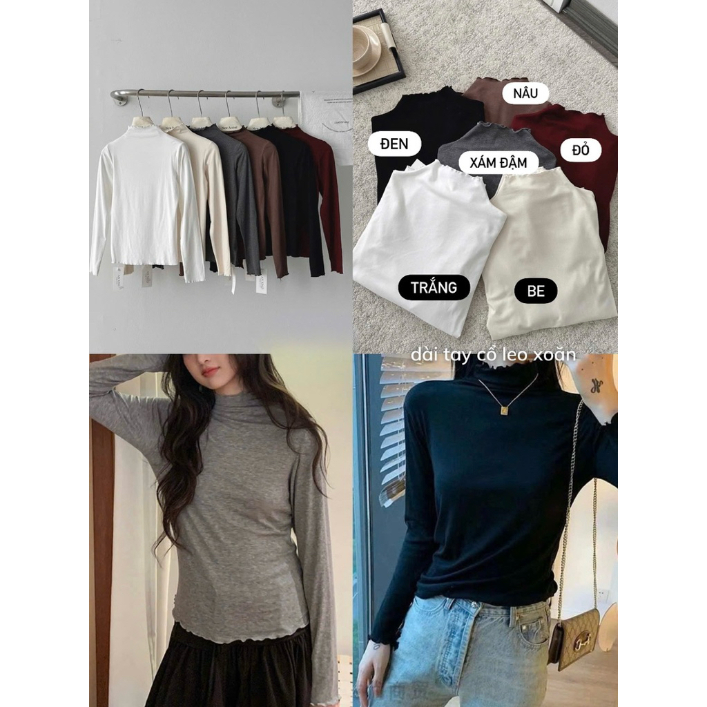 Áo thun dài tay giữ nhiệt cổ leo 3 phân the.sweaterweather TSW (ảnh thật)
