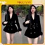 Váy Dạ Tay Lông Chất Nhung Cao Cấp Hàng 2 Lớp Dày Dặn ( có độn vai ),Áo khoác nhung nữ dáng vest