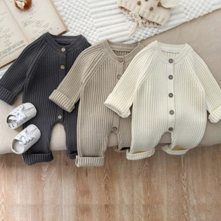 Bodysuit len cài cúc 3 màu cho bé