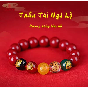 Vòng Tay Chu Sa Ngũ Lộ Thần Tài - Chiêu Tài May Mắn