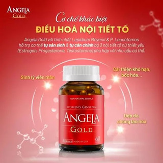 Viên uống Angela gold tăng cường sức khoẻ, sắc đẹp và sinh lý nữ không chứa mầm đậu nành Hộp 60 Viên