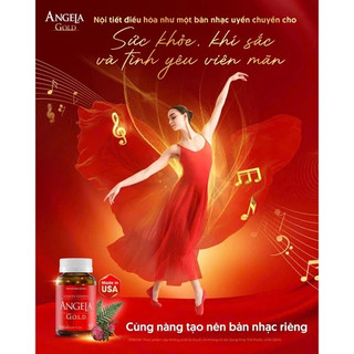 Viên uống Angela gold tăng cường sức khoẻ, sắc đẹp và sinh lý nữ không chứa mầm đậu nành Hộp 60 Viên